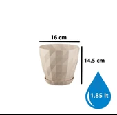 Omnipazar SO-KRT3 Dekoratif Kristal Saksı Takımı 1.85 lt Kirli Beyaz 5 Adet thumbnail 2