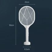 İpek Yıldızı® Şarjlı Sinek Öldürücü Masaüstü Standlı,Mor Işık Sinek Kovucu Raket 5w thumbnail 5