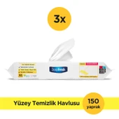 Deep Fresh İz Bırakmaz Mop Uyumlu Yer Temizleme Havlusu 50 Yaprak 3 Adet | Limon Yağlı | Karbonat, Beyaz Sirke thumbnail 1