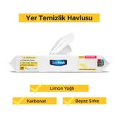Deep Fresh İz Bırakmaz Mop Uyumlu Yer Temizleme Havlusu 50 Yaprak | Limon Yağlı | Karbonat, Beyaz Sirke - 1