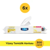 Deep Fresh İz Bırakmaz Mop Uyumlu Yer Temizleme Havlusu 50 Yaprak 6 Adet | LimonYağlı | Karbonat, Beyaz Sirke thumbnail 1