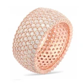 Gümüş 7 Sıra Rose Tamtur Bayan Yüzük thumbnail 1