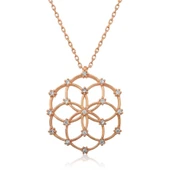 Gümüş Rose Yaşam Çiçeği Kolye thumbnail 1