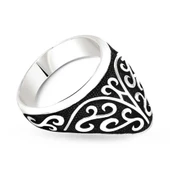 Gümüş Desenli Okçu Zihgir Erkek Yüzük thumbnail 2