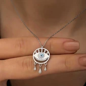 Gümüş Nazarlı Göz Kolye thumbnail 3