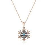 Gümüş Rose Kar Tanesi Bayan Kolye thumbnail 1