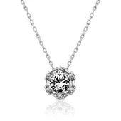 Gümüş Buz Beyazı Baget Taşlı Bayan Kolye thumbnail 1