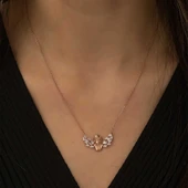 Gümüş Rose Kanatlı Melek Kolye thumbnail 4