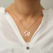 ​Gümüş Rose Dünya Kolye thumbnail 3