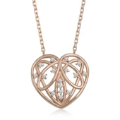 Gümüş Rose Bombeli Kalp Kadın Kolye thumbnail 1
