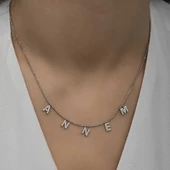 ​Gümüş Annem Yazılı Bayan Kolye thumbnail 5