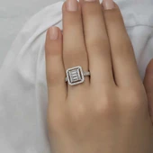 Gümüş Baget Kesim Kadın Yüzük thumbnail 5