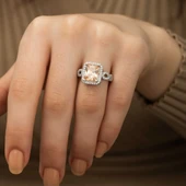 Gümüş Baget Kare Bayan Yüzük thumbnail 2