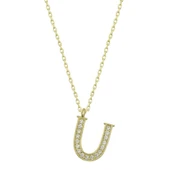 Gümüş Gold U Harfi Kadın Kolye thumbnail 1