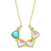 Gümüş Renkli Açılabilen Yonca Kadın Kolye thumbnail 3