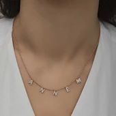 ​Gümüş Rose Annem Yazılı Bayan Kolye thumbnail 3