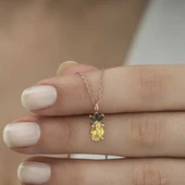 ​Gümüş Rose Ananas Figür Meyve Kolye thumbnail 3