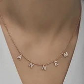 ​Gümüş Rose Annem Yazılı Bayan Kolye thumbnail 2