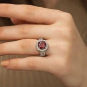 Gümüş Baget Yuvarlak Bayan Yüzük thumbnail 4