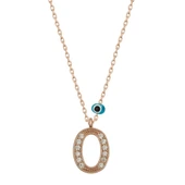 Gümüş Nazar Rose O Harfi Kadın Kolye thumbnail 1