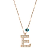 Gümüş Nazar Rose E Harfi Kadın Kolye thumbnail 1