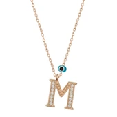 Gümüş Nazar Rose M Harfi Kadın Kolye thumbnail 1