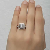 Gümüş Baget Kesim Kadın Yüzük thumbnail 4