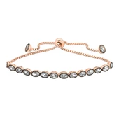 Gümüş Rose Oval Kesim Elmas Montür Asansör Bileklik thumbnail 1