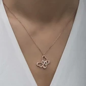 Gümüş Rose Sonsuzluk Kelebek Kadın Kolye thumbnail 3