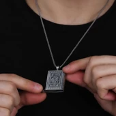 Gümüş İçi Açılabilen Muhammed Yazılı Muskalık Kolye thumbnail 3