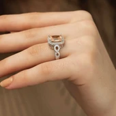 Gümüş Baget Kare Bayan Yüzük thumbnail 4