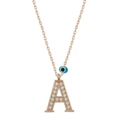 Gümüş Nazar Rose A Harfi Kadın Kolye thumbnail 1