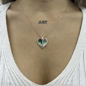 Gümüş Rose Kalpli İsimli Bayan Kolye thumbnail 2