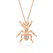 Gümüş Rose Örümcek Bayan Kolye thumbnail 1