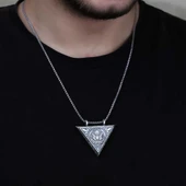 Gümüş Üçgen İçi Açılabilen Osmanlı Arma Muskalık Kolye thumbnail 2