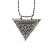 Gümüş Üçgen İçi Açılabilen Tuğra Muskalık Kolye thumbnail 1