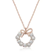 Gümüş Rose İnci Kurdele Kadın Kolye thumbnail 1