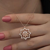 Gümüş Rose Kar Tanesi Kadın Kolye thumbnail 2