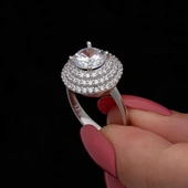 Gümüş 3 Sıra Taşlı Anturaj Kadın Yüzük thumbnail 1