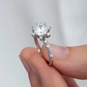 ​Gümüş Çiçek Desenli Kadın Yüzük thumbnail 3