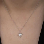 Gümüş Kutup Yıldızı Kadın Kolye thumbnail 5