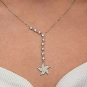 Gümüş Sıralı Zirkon Taşlı Deniz Yıldızı Kadın Kolye thumbnail 2