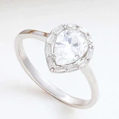 Gümüş Damla Zirkon Taşlı Kadın Yüzük thumbnail 1