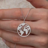 Gümüş Dünya Kadın Kolye thumbnail 1