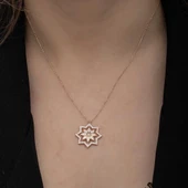 Gümüş Rose Kar Tanesi Kadın Kolye thumbnail 5