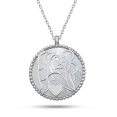 Gümüş Fosforlu Anne Çocuk Sevgisi Kadın Kolye thumbnail 2