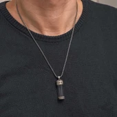 Gümüş İçi Açılabilen Muska Kabı Cevşen Erkek Kolye thumbnail 3