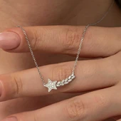 Gümüş Kayan Yıldız Kadın Kolye thumbnail 2