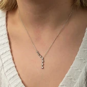 Gümüş Zirkon Sıra Taşlı Kadın Kolye thumbnail 5