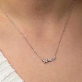 Gümüş Kayan Yıldız Kadın Kolye thumbnail 5